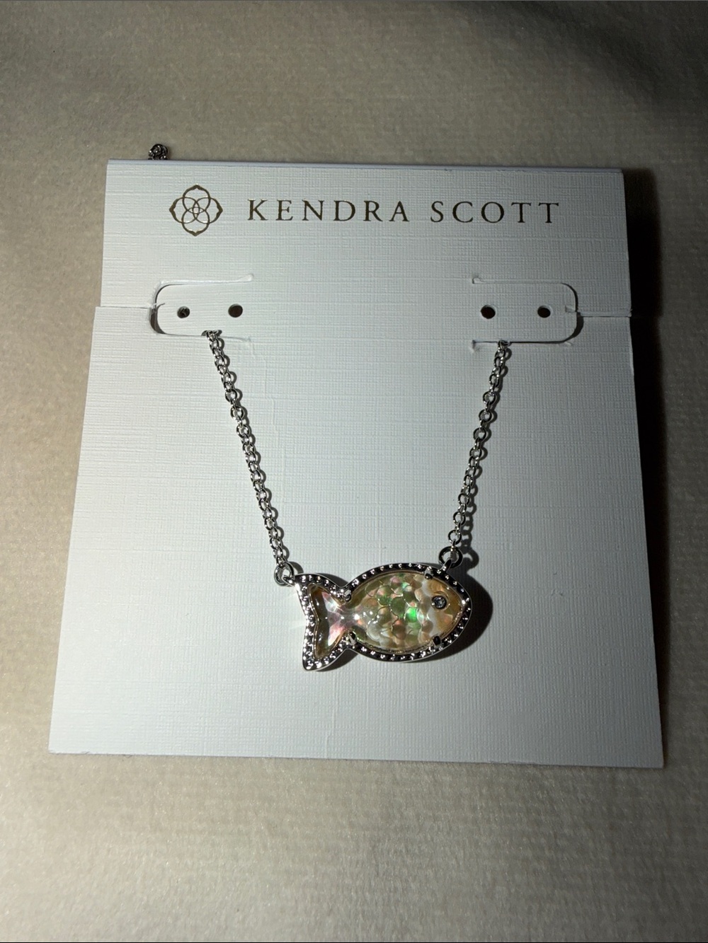 Kendra Scott Iridescent Fish Pendant Necklace - Silver